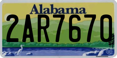 AL license plate 2AR7670