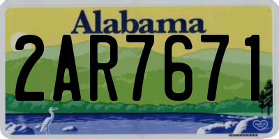 AL license plate 2AR7671
