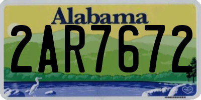 AL license plate 2AR7672