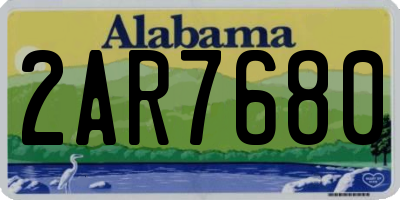 AL license plate 2AR7680