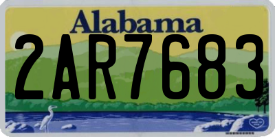 AL license plate 2AR7683