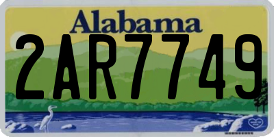 AL license plate 2AR7749