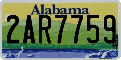 AL license plate 2AR7759