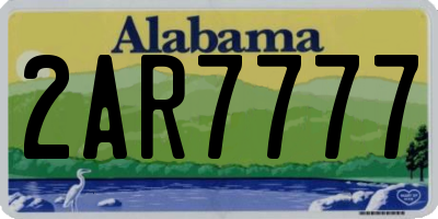 AL license plate 2AR7777