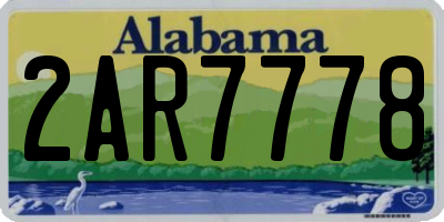 AL license plate 2AR7778