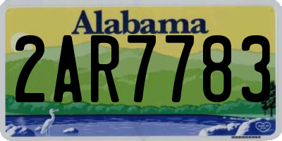 AL license plate 2AR7783