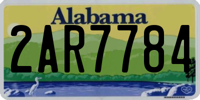 AL license plate 2AR7784