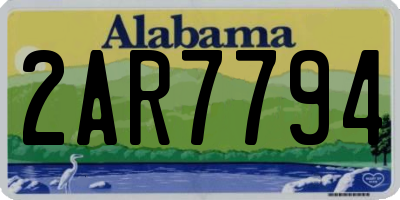 AL license plate 2AR7794
