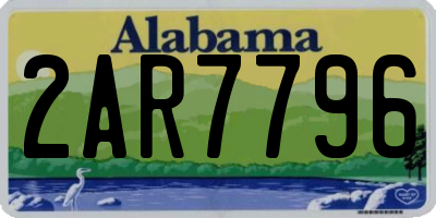 AL license plate 2AR7796