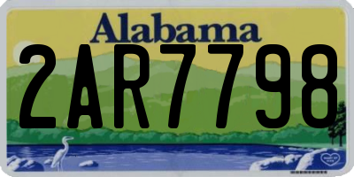 AL license plate 2AR7798