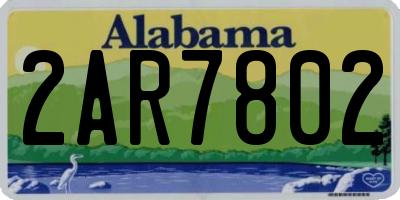AL license plate 2AR7802