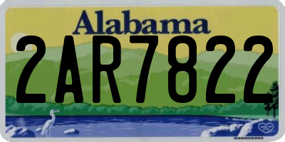 AL license plate 2AR7822