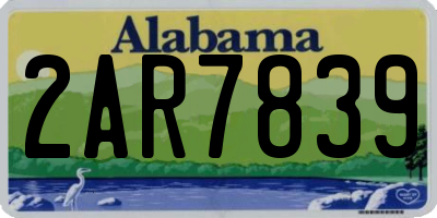 AL license plate 2AR7839