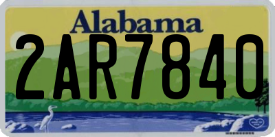 AL license plate 2AR7840