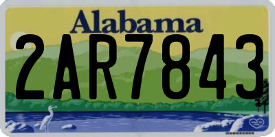 AL license plate 2AR7843