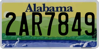 AL license plate 2AR7849