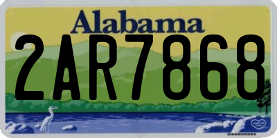 AL license plate 2AR7868