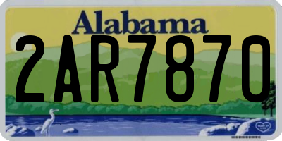 AL license plate 2AR7870