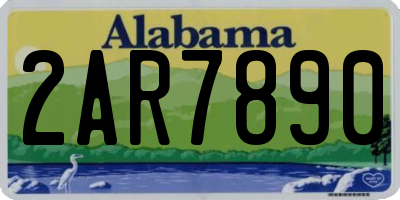 AL license plate 2AR7890