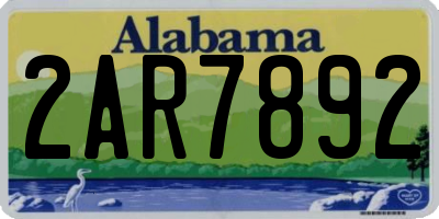 AL license plate 2AR7892