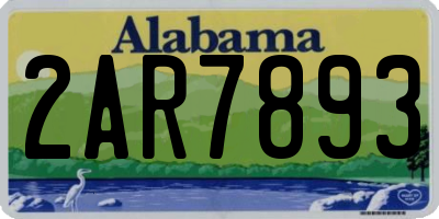 AL license plate 2AR7893