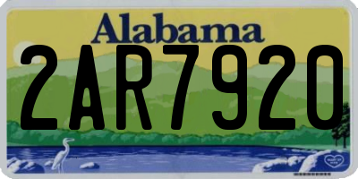 AL license plate 2AR7920