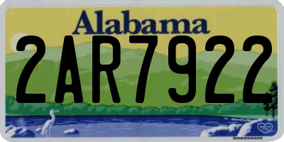 AL license plate 2AR7922