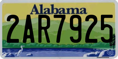 AL license plate 2AR7925