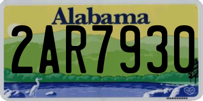 AL license plate 2AR7930