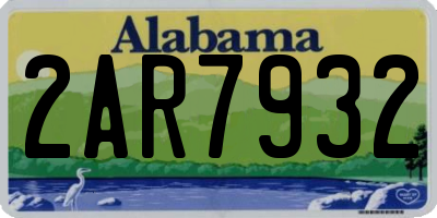 AL license plate 2AR7932