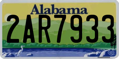 AL license plate 2AR7933