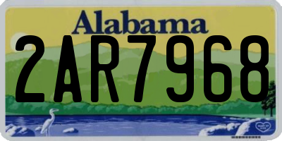 AL license plate 2AR7968