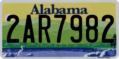 AL license plate 2AR7982