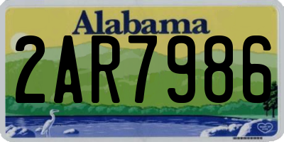 AL license plate 2AR7986