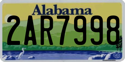 AL license plate 2AR7998