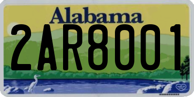 AL license plate 2AR8001