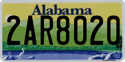 AL license plate 2AR8020