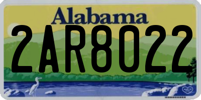 AL license plate 2AR8022