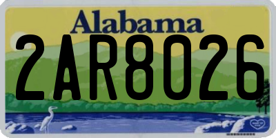 AL license plate 2AR8026