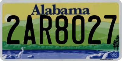 AL license plate 2AR8027