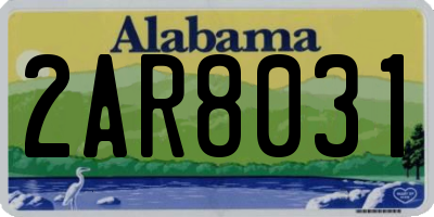 AL license plate 2AR8031