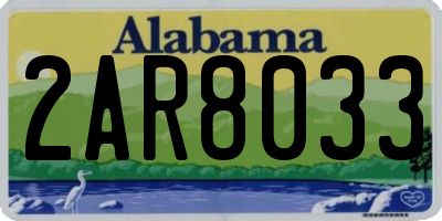 AL license plate 2AR8033