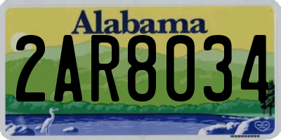 AL license plate 2AR8034