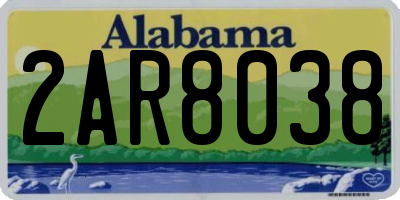 AL license plate 2AR8038