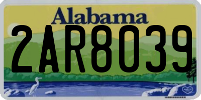AL license plate 2AR8039