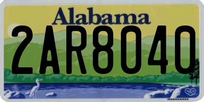 AL license plate 2AR8040
