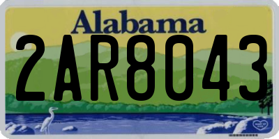 AL license plate 2AR8043