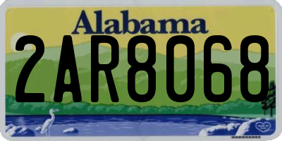 AL license plate 2AR8068