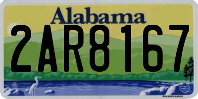 AL license plate 2AR8167