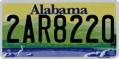 AL license plate 2AR8220